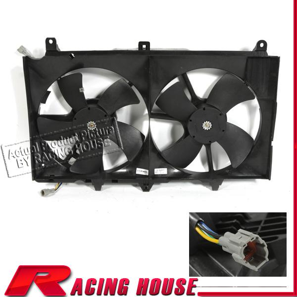 03-06 nissan 350z dual radiator cooling a/c conditioning fan motor shroud front