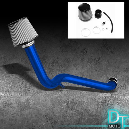 Stainless washable cone filter + cold air intake 94-97 accord 4cyl blue aluminum