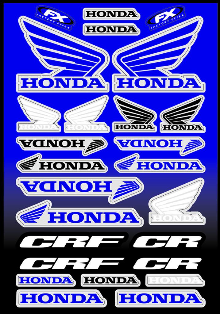 Factory effex factory style honda sticker decal sheet universal