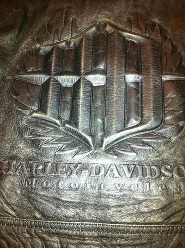 Super rare harley davidson dakota raised leather vest weathered new black label