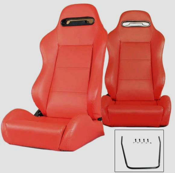 2 red leather racing seats reclinable w/ slider all acura new