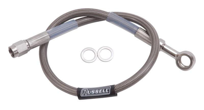 Russell 657060 competition brake line assembly; 10mm banjo to straight -3