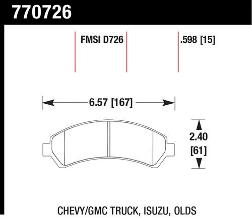 Hawk performance 770726 premium oes; disc brake pads