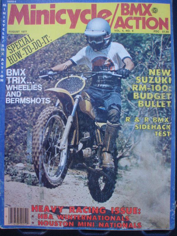 Minicycle bmx action august 1977 rm100 ts100 mini nationals nba winternationals