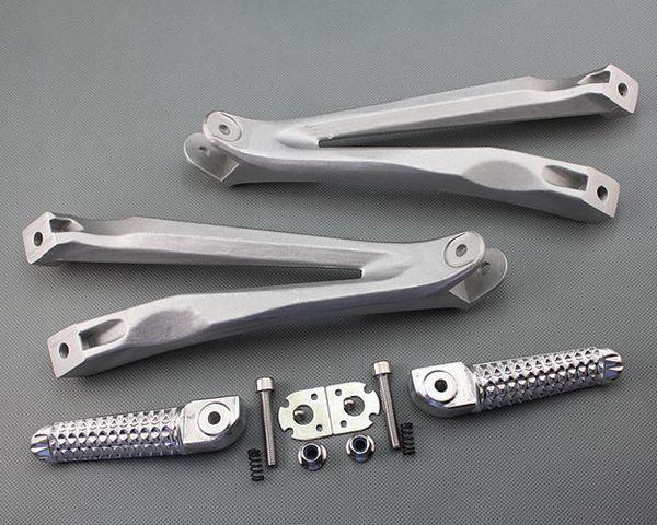 Silver rear passenger foot pegs footrest bracket for yamaha yzf r1 2004-2008