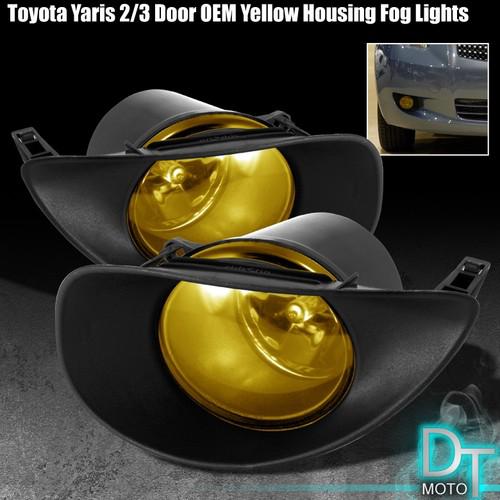 06-08 toyota yaris 2/3dr bumper yellow fog lights lamps+switch+bulbs left+right