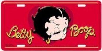 Betty boop embossed metal license plate