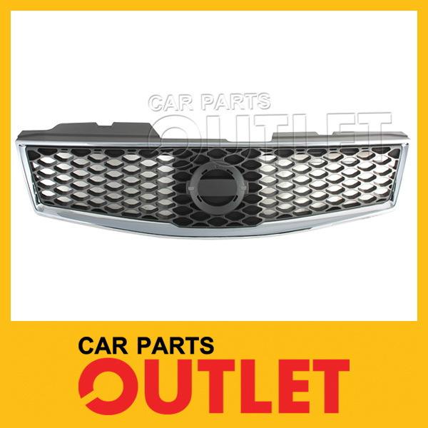 07-11 sentra 2.5l se-r dark gray grille chrome trim mldg 2009-2011 sr fe+ spec v