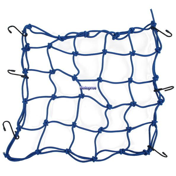 Motorbike motorcycle brand new 40x40cm blue  cargo 6 hooks hold down net bungee 