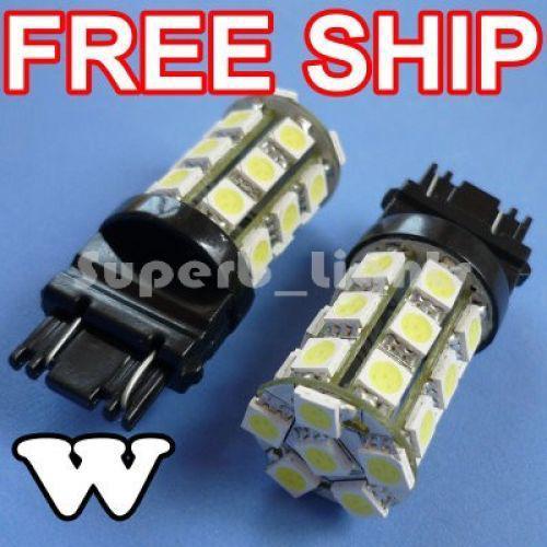 2x 3157 3156  white 27-smd led turn brake light bulb