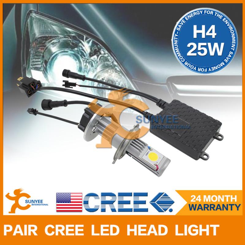 Cree 50w led car headlight kit h4 high low kit replace halogen xenon globe lamp