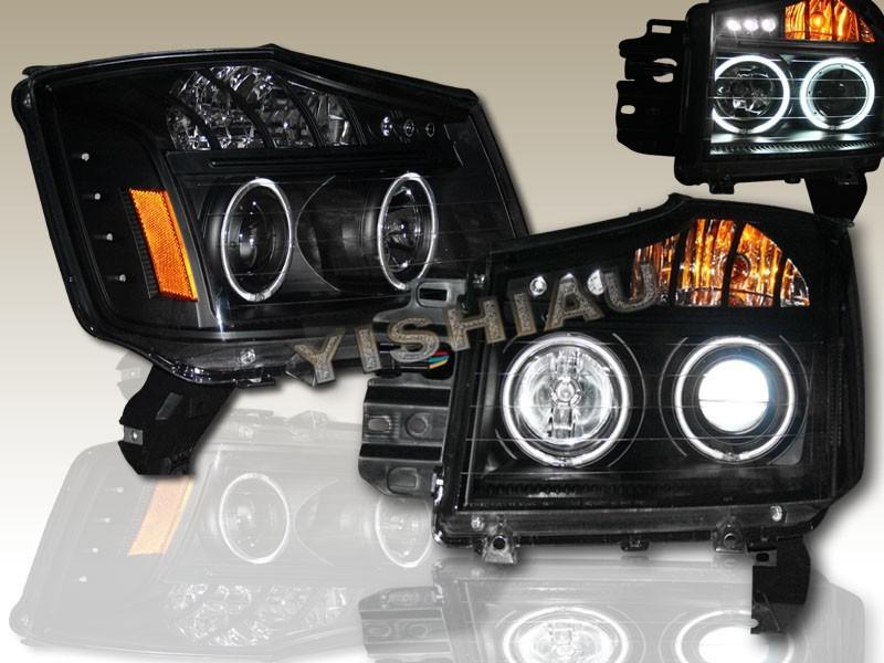 08-10 titan ccfl halo projector headlights front lamps