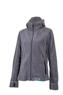 Divas snowgear hooded fleece womens zip-up jacket grey/blue