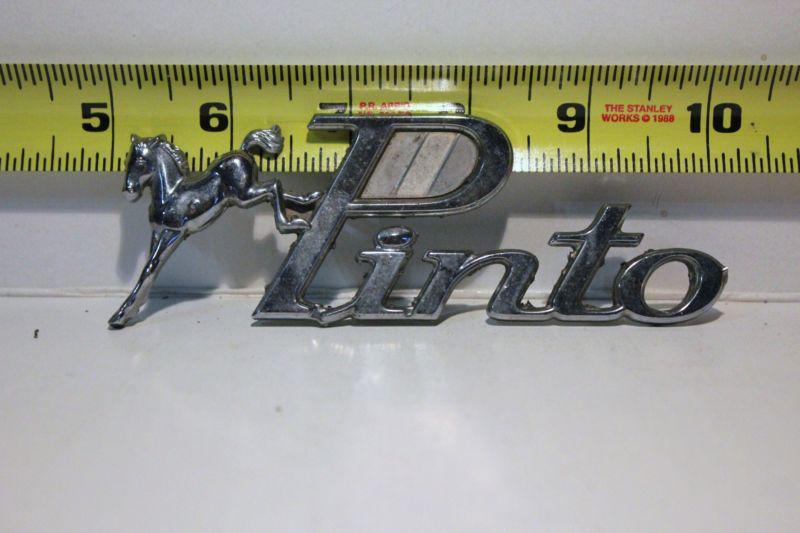Old car emblem pinto with horse  removed from junked car many years ago