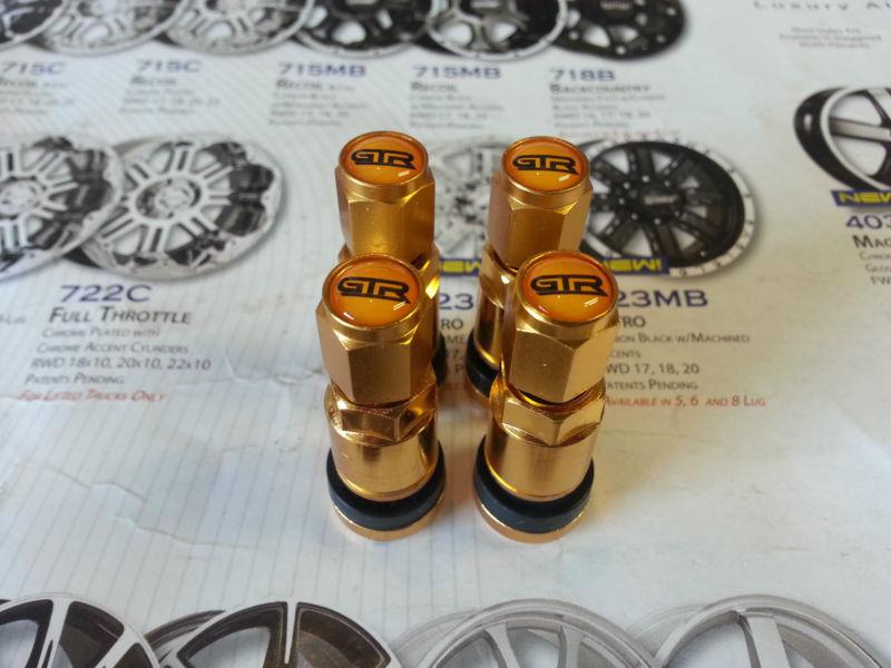 Redline wheels gtr valve stems set of four orange