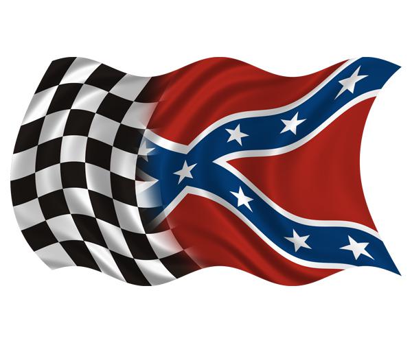 Rebel racing flag decal 5"x3" southern confederate vinyl car sticker (lh) zu1
