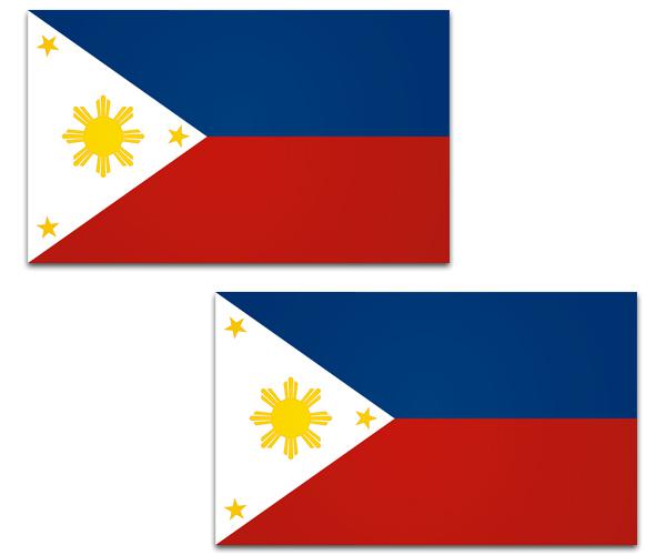 Philippines flag decal set 4"x2.4" filipino vinyl car window bumper sticker zu1