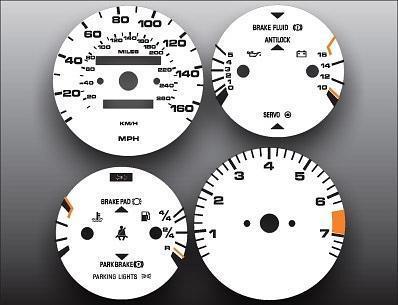 1986-1991 porsche 944 non turbo instrument cluster white face gauges 86-91