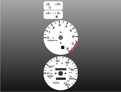 1993-1997 nissan altima instrument cluster white face gauges 93-97