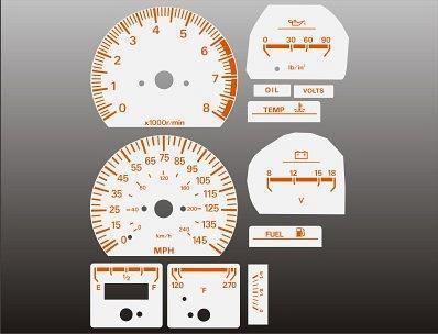 1984-1986 nissan 300zx instrument cluster white face gauges 84-86