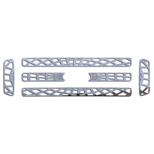 Ford superduty 05-07 stainless spider web front metal grille trim cover insert