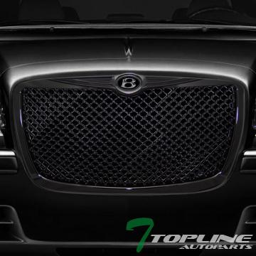 Black mesh front hood bumper grill grille w/b emblem 04 05-10 chrysler 300 300c