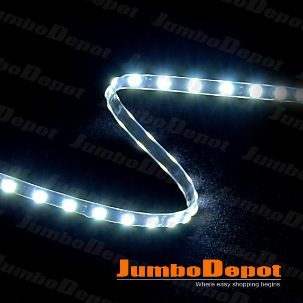 New 2pcs super bright white 30smd led strip w/3m tape glow daylight warranty hot