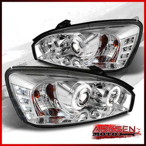 04-07 chevy malibu dual halo drl running led projector headlights pair lamp set