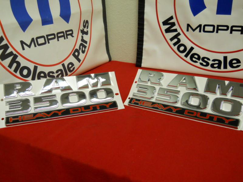 Dodge ram 3500 heavy duty door badge nameplate emblem decal chrome mopar 2pc