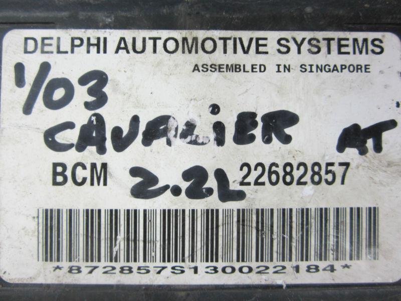 BCM 22682857 2003-2005 CHEVROLET CAVALIER SUNFIRE BODY CONTROL MODULE, US $25.95, image 2