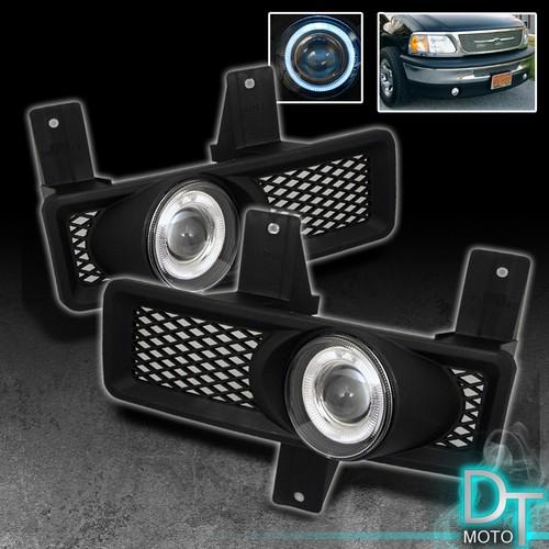 97-98 f150 f250 expedition halo angel eyes projector fog lights w/ switch+relay