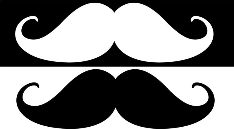 This is a mustache decal or sticker, matte white or black, this is vinyl cut.