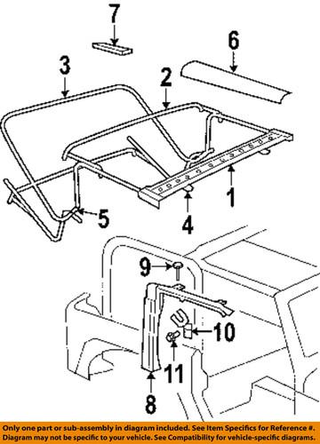 Jeep oem 55397230ac convertible/soft top-bracket