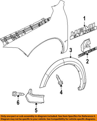 Ram trucks oem 5182363ab fender-protector