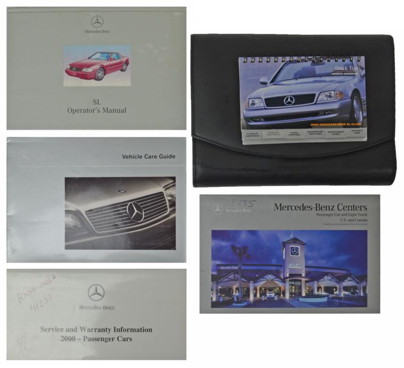 2000 mercedes benz sl class owners operators manual books case quick tips