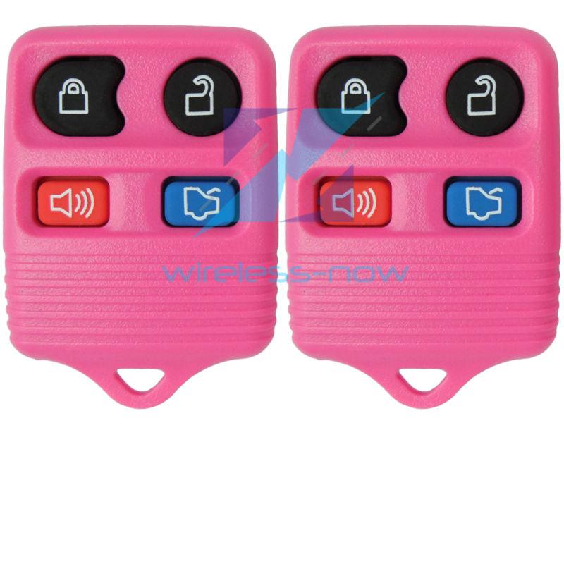 2 new pink replacement remote keyless entry key fob transmitter clicker pod