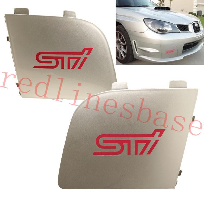 06-07 subaru impreza silver color fog light covers kit fit : wrx sti 