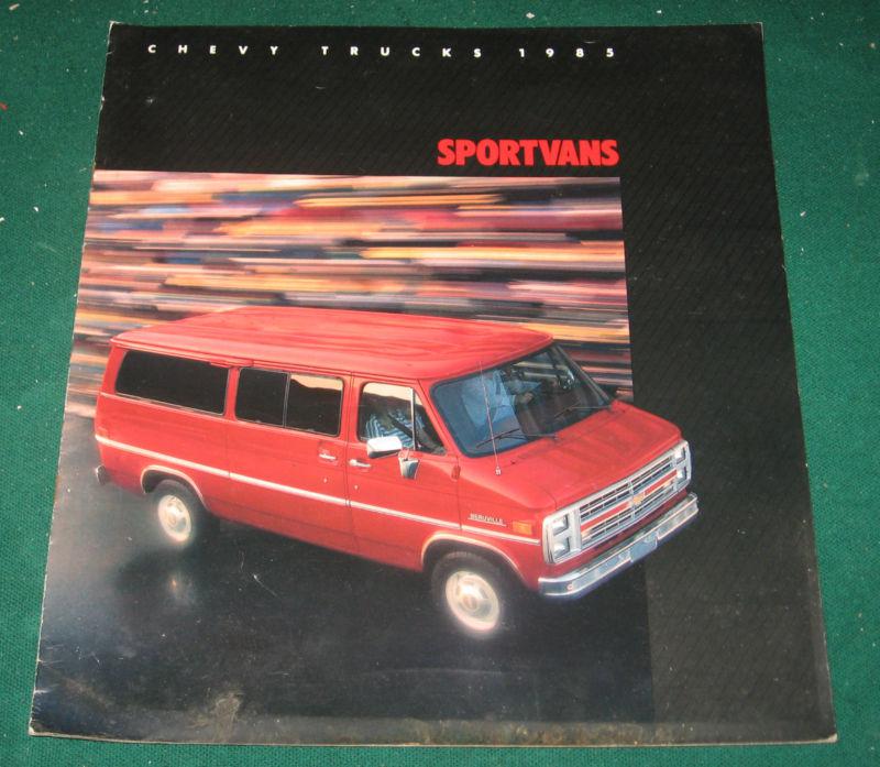 1985 chevy sportvans dealer sales brochure; passenger van; g10; g20; g30; 16 pgs