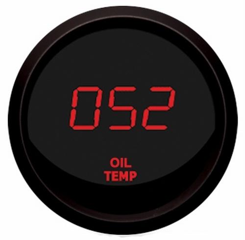 Digital oil temperature gauge red / black bezel intellitronix m9108-r usa