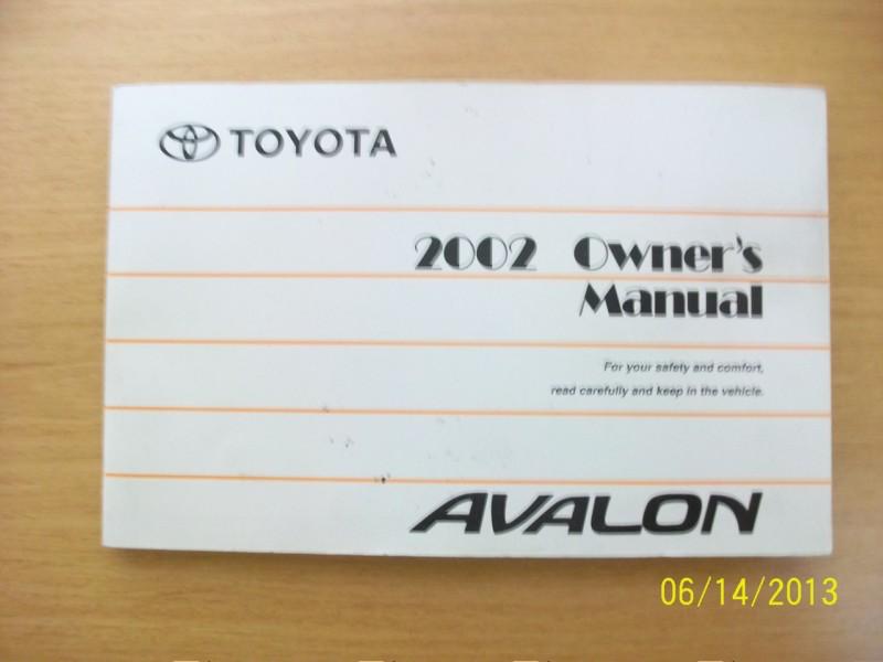 2002 toyota  avalon    owners manual 