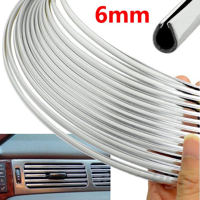 9ft 6mm chrome trim strip bumper air vent grille switch rim moulding "u" style