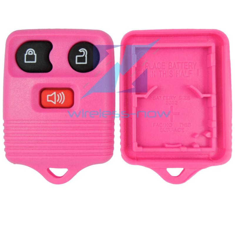 New pink replacement remote keyless entry key fob clicker case shell rubber pad