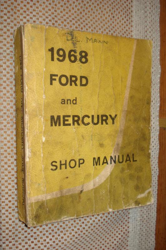 1968 ford mercury car shop manual original service book