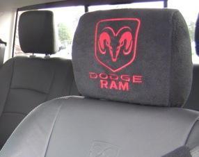 Headrest covers embroidered for dodge ram 2011 2012 2013 truck auto armrest