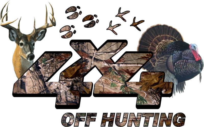 Set of 4x4 off road realtree deer turkey truck decals