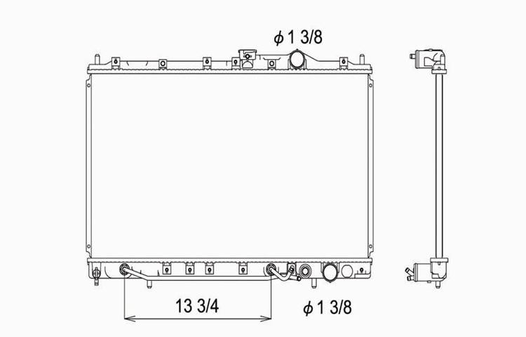 Replacement radiator 93-96 mitsubishi dodge eagle auto / man l4 1.5 1.8 mb660567