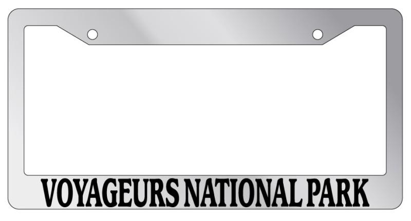 Chrome license plate frame voyaguers national park auto accessory novelty