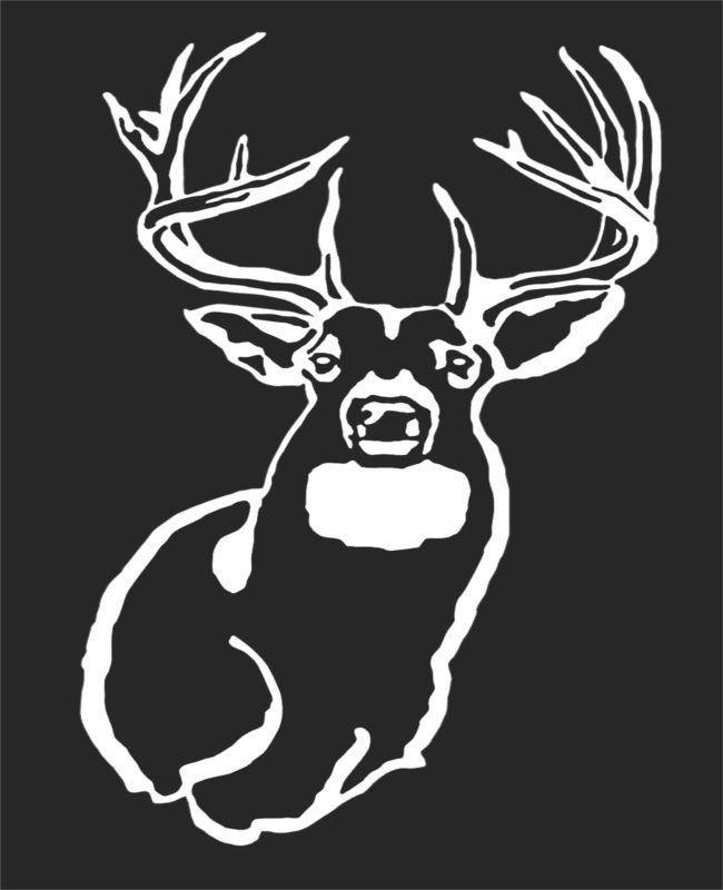 Huge whitetail buck deer mount horns antlers vinyl decal 