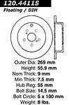 Centric parts 120.44115 rear premium rotor