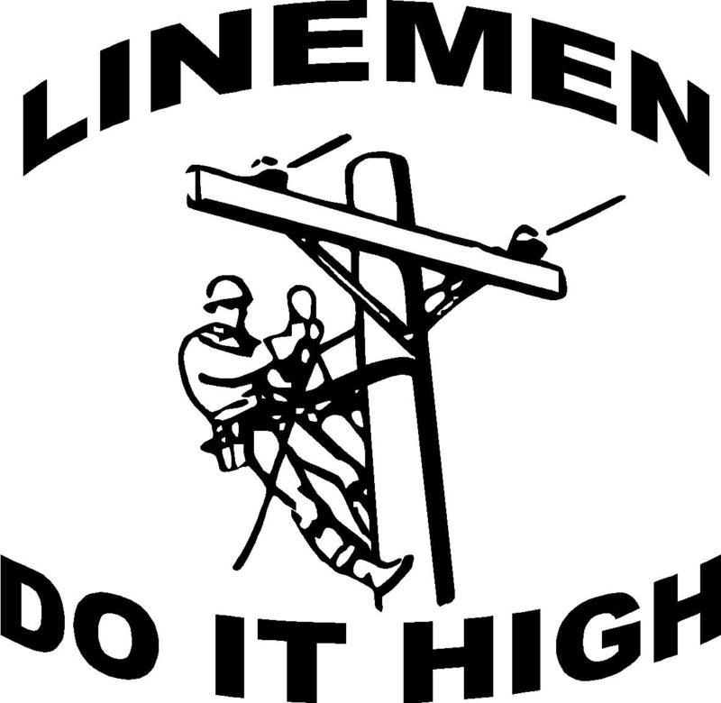 Lineman do it high electric phone cable vinyl car decal